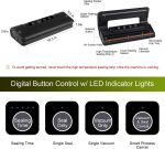 ⁦Wonone Lencak Vacuum Sealing Machine for Both Dried and Wet Fresh Food with Starter Kit (Black)⁩ - الصورة ⁦2⁩