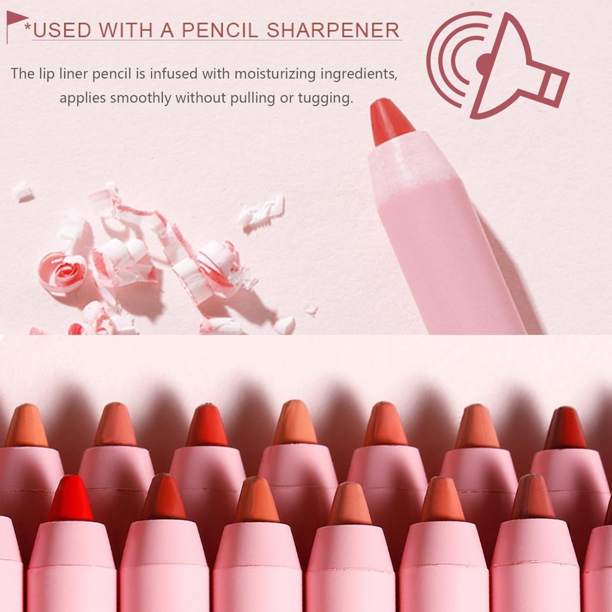 ⁦Gireatick 12 Colors High Pigmented Smooth Lip Liner Set, Long Lasting Fade Resistant Lip Pencil, Smudge-proof & Waterproof Red Nude Matte Velvet Lipstick Pen, Professional Lip Liner Set⁩ - الصورة ⁦4⁩