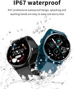 ⁦ساعة ذكية رياضية للرجال والنساء ضد الماء بخاصية مراقبة معدل ضربات القلب وتمارين اللياقة البدنية، متوافقة مع نظام اندرويد وIOS، أسود⁩ - الصورة ⁦3⁩