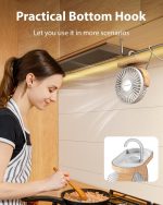 ⁦SWEETFULL Desk Fan, Small USB Desk Fan Silent, 3 Speeds Portable Personal Desktop Fan, Dual 360 Adjustment Mini Fan, Quiet Operation for Home,Office,School and Outdoor (White)⁩ - الصورة ⁦4⁩