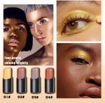 ⁦ALMEKAQUZ Eyeshadow Stick, Professional Bright-Colored Contouring and Highlight Eyeshadow Stick, Creamy Long-Lasting Eye Makeup, Natural & Shimmer Eye Shadow for Women (01)⁩ - الصورة ⁦5⁩