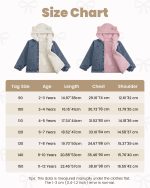 ⁦جيمي جاكيت جينز للبنات، معطف شتوي بغطاء للرأس مع بطانة من الصوف الصناعي للاطفال الصغار بتصميم سميك مزين بالترتر⁩ - الصورة ⁦7⁩