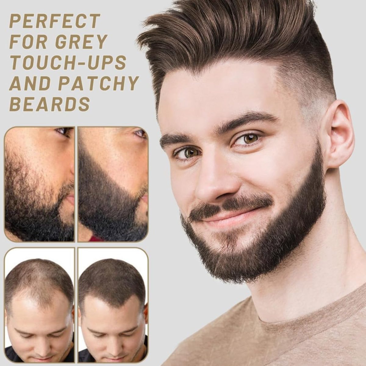 ⁦Hairline Powder Black, Hair Line Repair Powder, Hair Root Dye Touch-Up, Instantly Hair Color Shadow Cover Grey Hair, Thin Hair Powder for Women and Men, Bald Spots, Beard, Hair Root Powder Black⁩ - الصورة ⁦3⁩