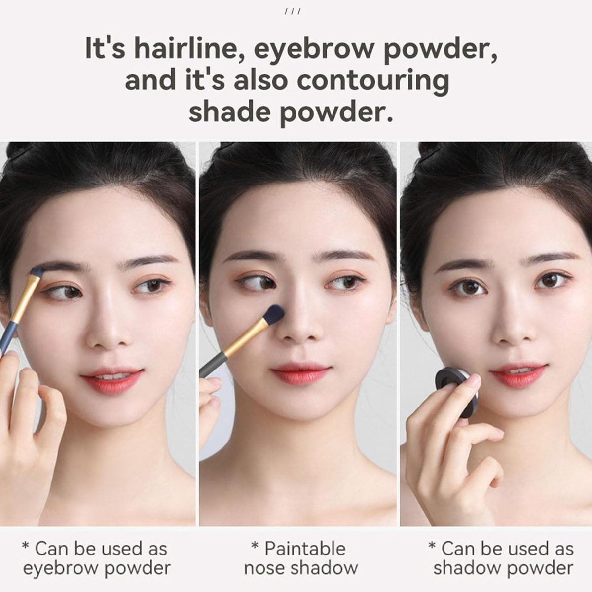 ⁦Hairbear Hair Filler,Hairline Shadow Powder,Hairline Powder Instantly Conceals,Instant Volume&scalp Coverage for Thinning Hair,Fast & Full Care, 100% Water Sweat Resistant (L, Dark gray)⁩ - الصورة ⁦4⁩