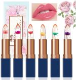 Clear Magic Color Jelly Lipstick, Crystal Jelly Flower Color Changing Moisturizing Lip Gloss, Crystal Aloe Vera Lip Balm, Long Lasting PH Clear Temperature Lip Stick