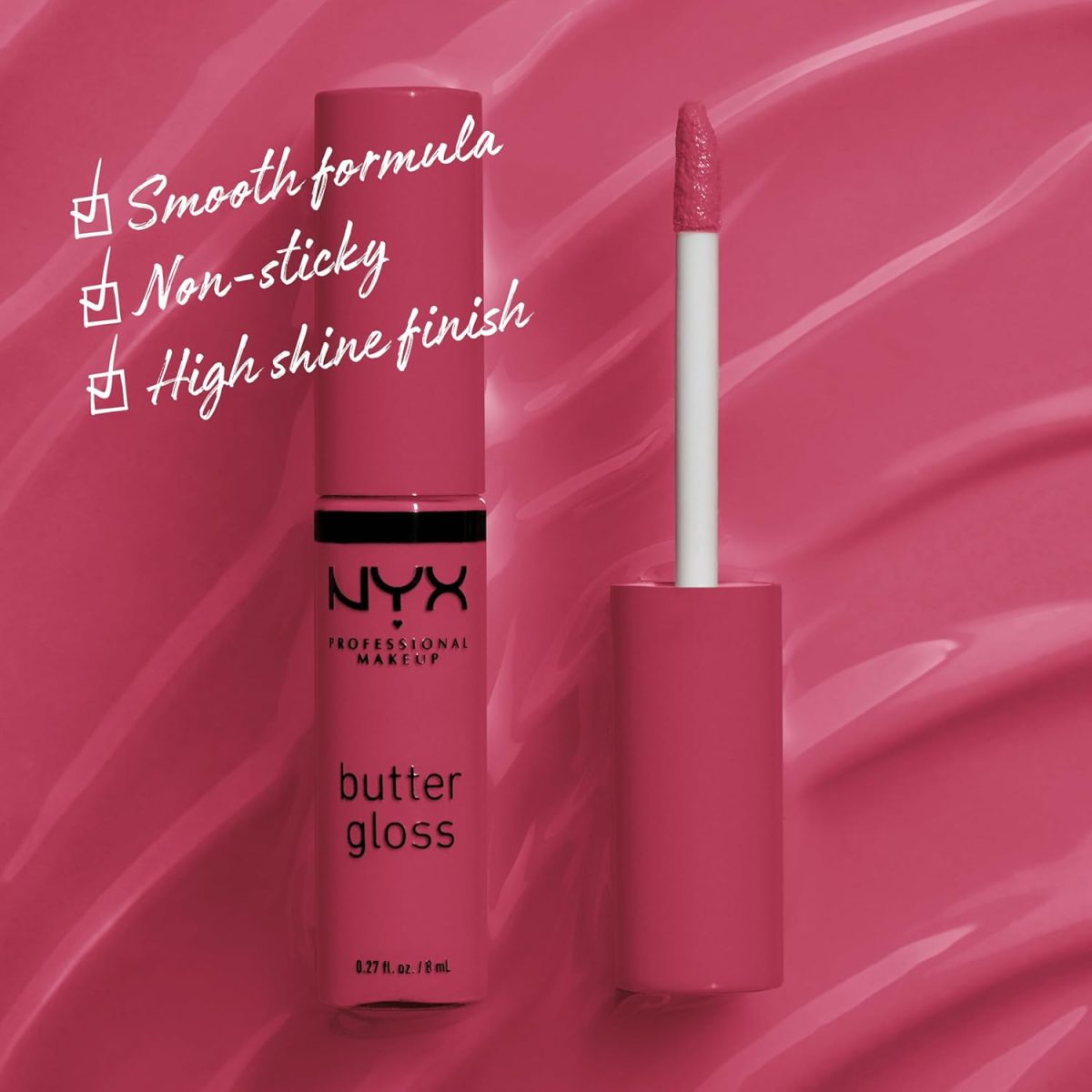 ⁦NYX Professional Makeup Butter Gloss, Strawberry Cheesecake 32⁩ - الصورة ⁦2⁩