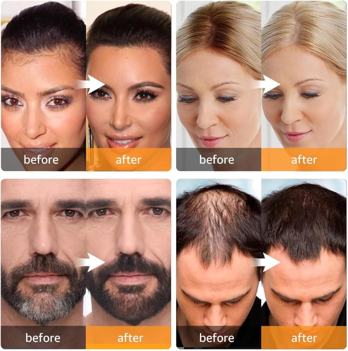 ⁦Hairline Powder Black, Hair Line Repair Powder, Hair Root Dye Touch-Up, Instantly Hair Color Shadow Cover Grey Hair, Thin Hair Powder for Women and Men, Bald Spots, Beard, Hair Root Powder Black⁩ - الصورة ⁦9⁩