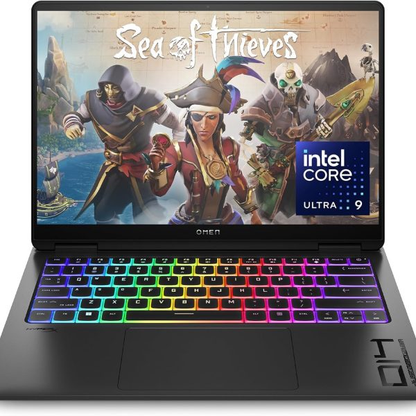 OMEN Transcend Laptop 14-fb0002ne, Intel Core Ultra 9-185H, 14" 3K 120Hz OLED Display, 32GB LPDDR5 RAM, 1TB SSD, 8GB NVIDIA® GeForce RTX™ 4070, Eng/Ar KB, Win11, Shadow black [9V8S7EA]