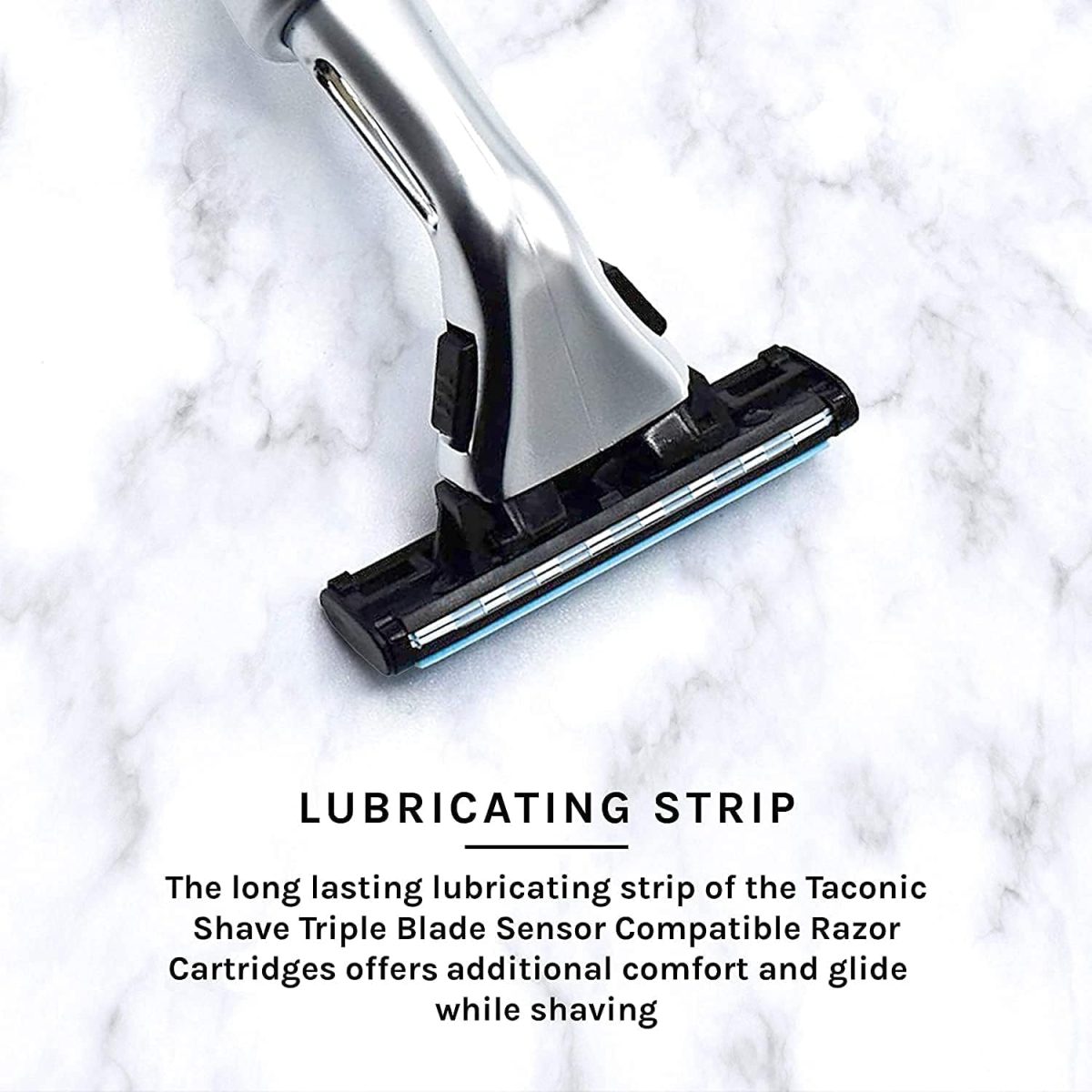 ⁦Taconic Shave's Heavyweight Chrome razor - Compatible with Gillette Sensor Blades - One Sensor Razor Blade Included⁩ - الصورة ⁦5⁩