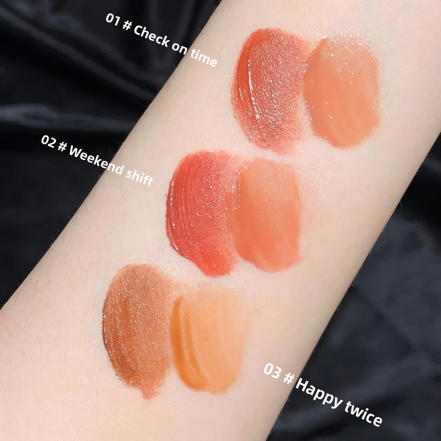 712rpOftVyL._AC_SL1500_.jpg مجموعة ملمع شفاه وموس شفاه مزدوجة الاطراف - 6 الوان، ملمع شفاه مرطب يدوم طويلا مع لمعان عاكس، مجموعة احمر شفاه وملمع 2 في 1 - الصورة 2