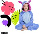 ⁦Yemnut Halloween Christmas Unisex Kids Flannel Cosplay Onesie Costume Outfit Suit for Girls and Boys⁩ - الصورة ⁦3⁩