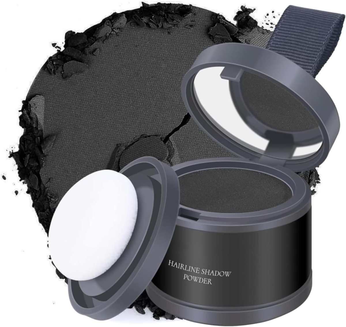 Hairline Powder Black, Hair Line Repair Powder, Hair Root Dye Touch-Up, Instantly Hair Color Shadow Cover Grey Hair, Thin Hair Powder for Women and Men, Bald Spots, Beard, Hair Root Powder Black