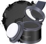Hairline Powder Black, Hair Line Repair Powder, Hair Root Dye Touch-Up, Instantly Hair Color Shadow Cover Grey Hair, Thin Hair Powder for Women and Men, Bald Spots, Beard, Hair Root Powder Black