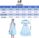⁦ROLECOS Gilrs Princess Dress Light Blue Maxi Dresses Halloween Cosplay Costume⁩ - الصورة ⁦7⁩