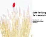 ⁦NALACAL Disposable Crystal Lip Brushes Stick, 100 Pcs Lip Gloss Brushes Lipstick Applicator, Makeup Beauty Brushes for Lipstick Lip Gloss Lip Mask Eyeshadow, Yellow⁩ - الصورة ⁦6⁩