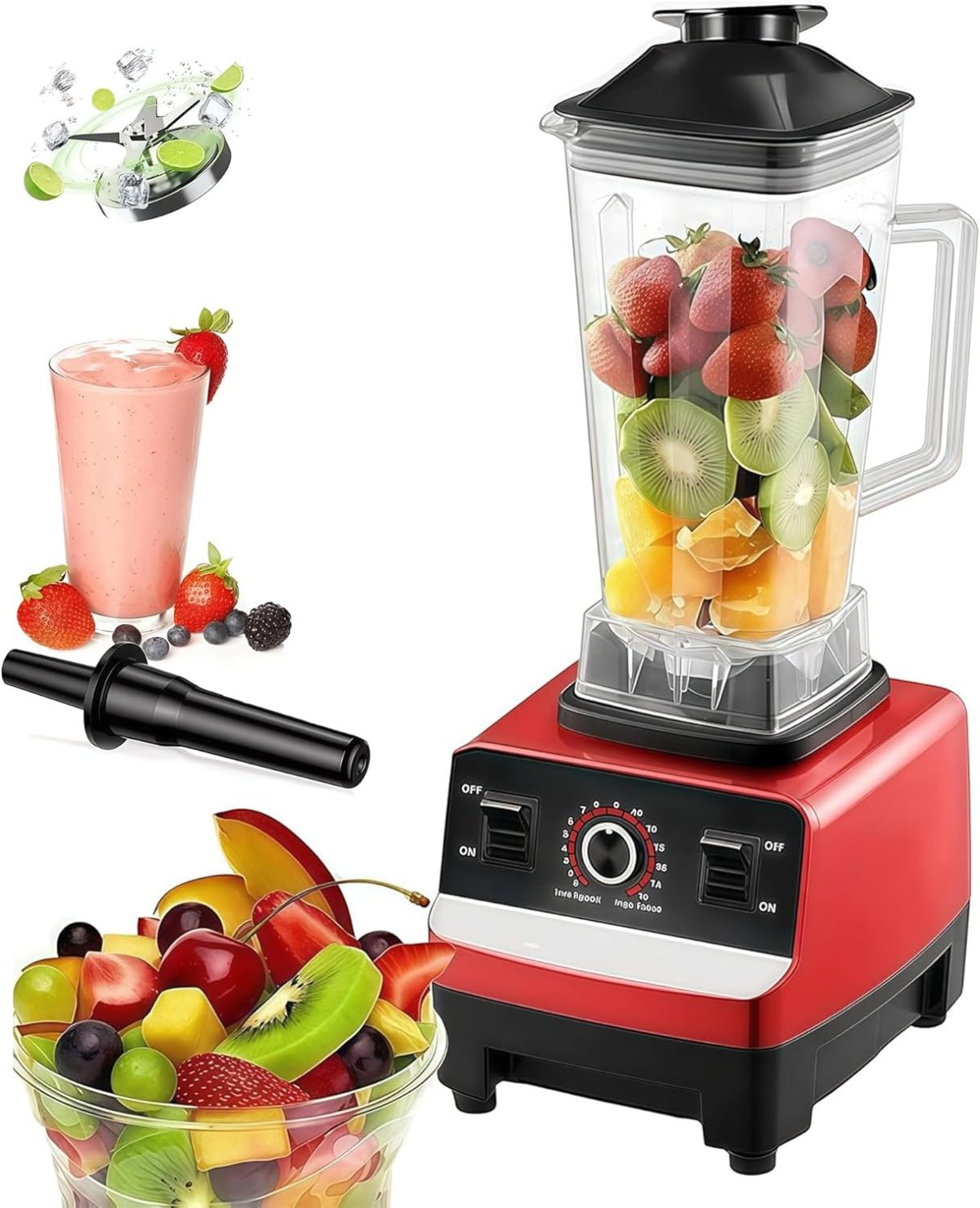 Celibery Krush 6500W High Speed Blender 2L, Ice Crusher, Smoothie Maker, Juice Mixer, Coffee Grinder, Dry & Wet Blender, Nut Chopper, Spice Grinder, Food Processor for Home Kitchen, SC-1589