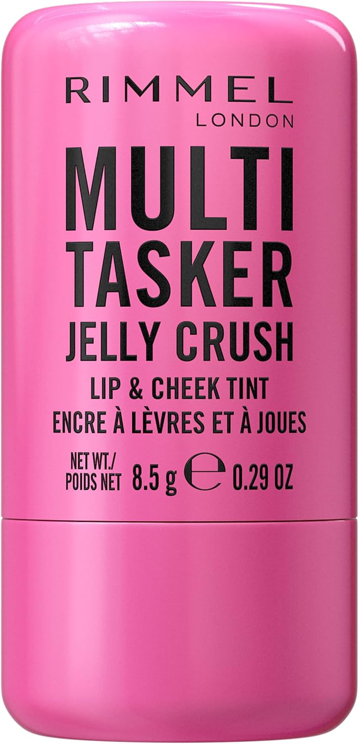 714tDMm5gnL._AC_SL1500_.jpg ريميل احمر خدود وملمع شفاه جيلي كراش من مالتي تاسكر، 150 ريد بيبر برائحة الفراولة، تركيبة مرطبة خفيفة 0.3 اونصة