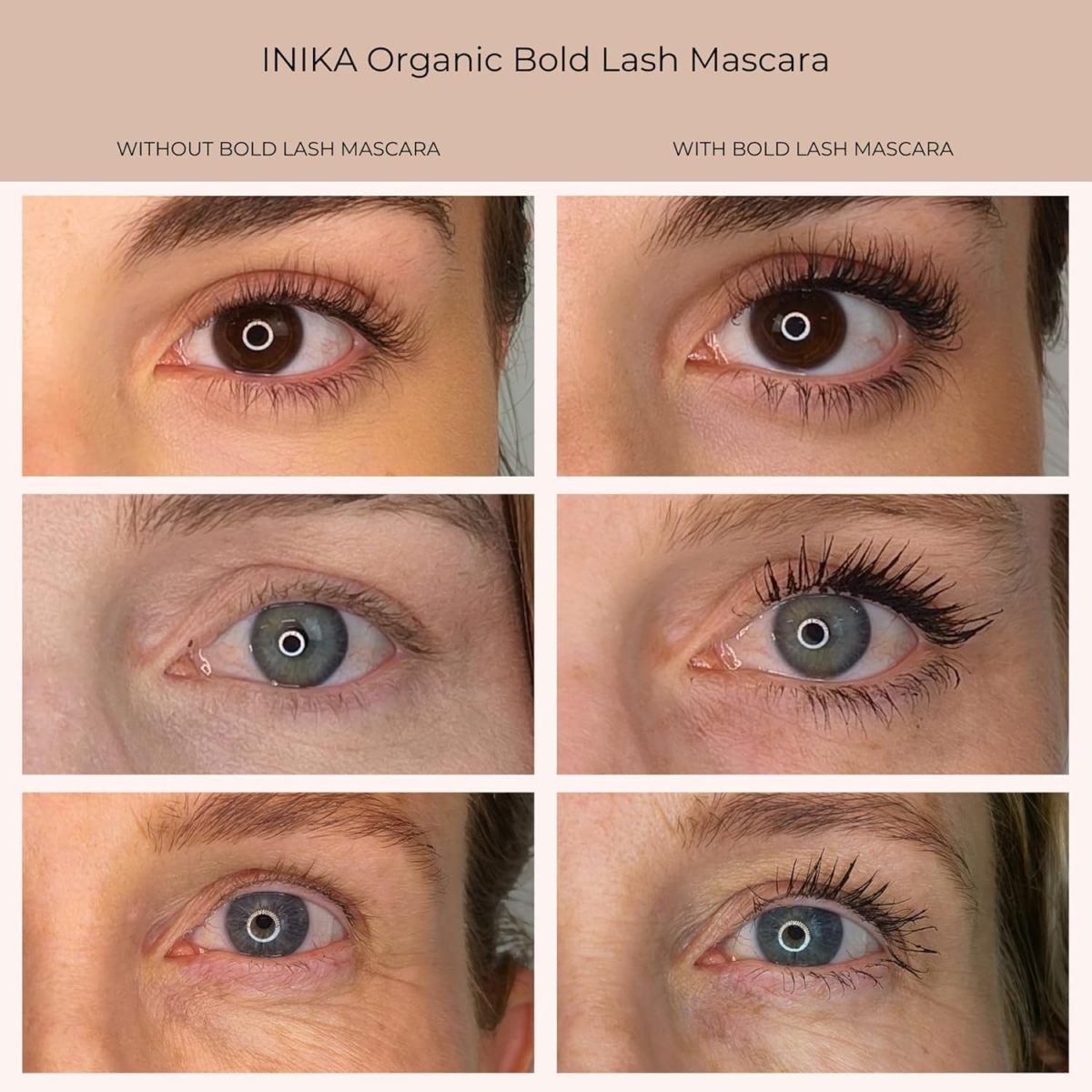⁦INIKA - Organic Bold Lash Mascara | Vegan, Non-Toxic Beauty (0.41 fl oz | 12 mL)⁩ - الصورة ⁦2⁩