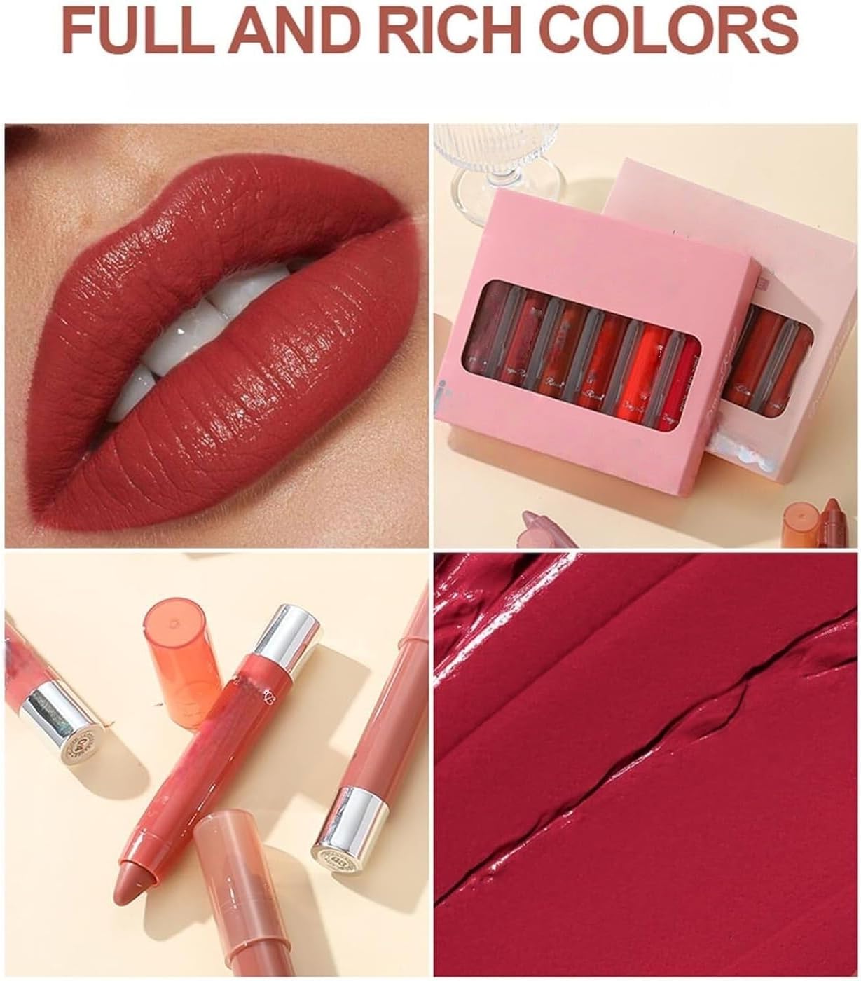 715UJQB95JL._AC_SL1500_.jpg مجموعة احمر شفاه مرطب من جلوسي، كوب مقاوم للماء ويدوم طويلا وغير لاصق، قلم تحديد الشفاه ومستحضرات التجميل، هدية للنساء - الصورة 3