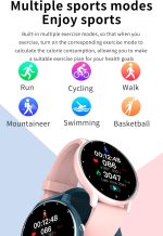 ⁦ساعة ذكية رياضية للرجال والنساء ضد الماء بخاصية مراقبة معدل ضربات القلب وتمارين اللياقة البدنية، متوافقة مع نظام اندرويد وIOS، أسود⁩ - الصورة ⁦9⁩