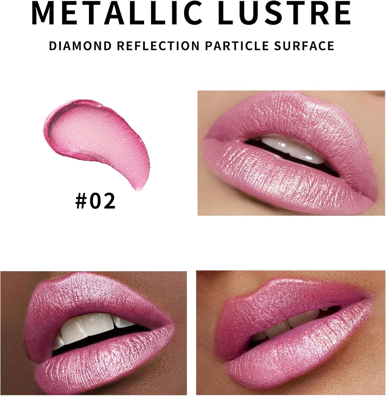 717LHgF1eJL._AC_SL1500_.jpg احمر شفاه لامع للنساء، احمر شفاه بينك دايموند لامع مقاوم للماء ويدوم طويلا، كوب مرطب شفاه ملون معدني غير لاصق، لون شفاه كريمي ناعم، ملمع شفاه لامع للحفلات المسرحية - 02 - الصورة 6