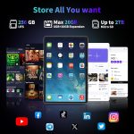 ⁦2025 Android 15 Tablet with Keyboard, 26GB(6+20)RAM+256 Storage(Expand to 2TB), 8000mAh Battery, Widevine L1, 10 Inch 2-in-1 Tablets with 5G/2.4G WiFi, BT5.0, GMS Certified, Mouse, Case, Stylus(Green)⁩ - الصورة ⁦3⁩