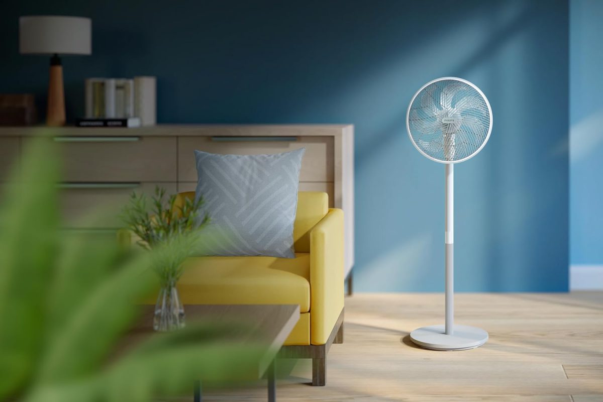 ⁦Philips Pedestal Fan 2000 Series - Fan Airflow 2562 m³/h, Ultra Quite, Tiltable & Oscillating, 40cm Head Diameter, Adjustable Height, White - CX2550/00⁩ - الصورة ⁦5⁩