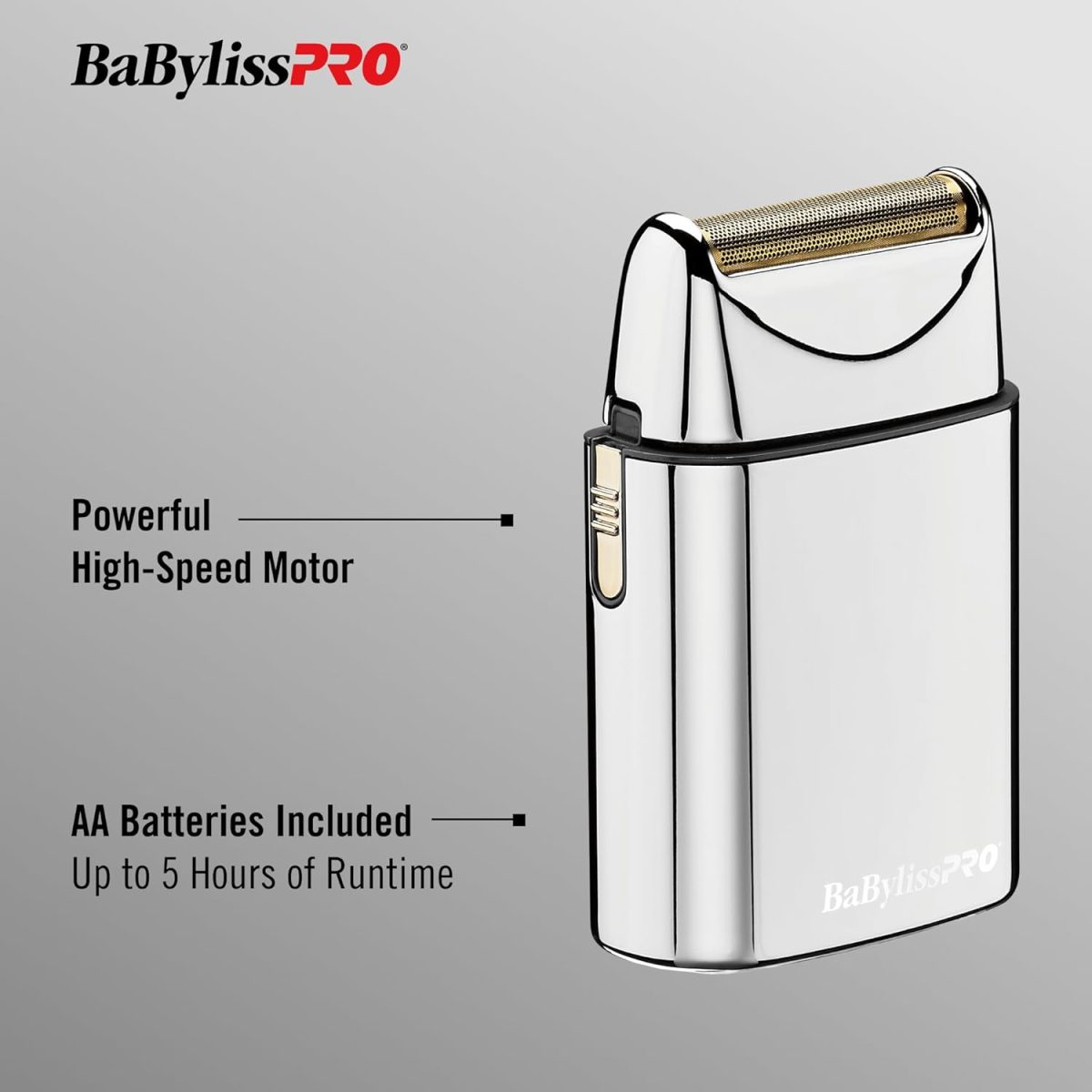 ⁦BaBylissPRO Cordless Metal Single Foil Shaver, Silver, 1 Count⁩ - الصورة ⁦5⁩