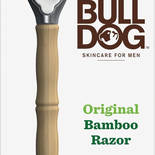 Bulldog Mens Skincare and Grooming Original Bamboo Razors for Men with a Natural Bamboo Razor Handle and 2 Razor Refills