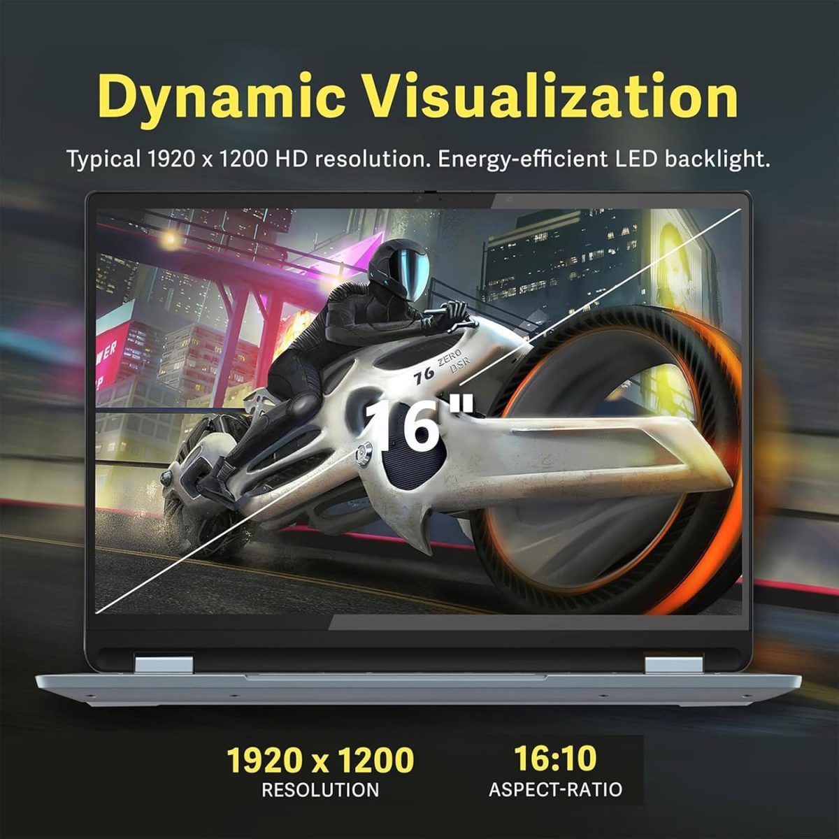 ⁦Lenovo IdeaPad 5 Laptop, 10-cores Intel Core 7 150U, 16" WUXGA (1920x1200) IPS Display, Slim Business Laptop, FHD Webcam, Windows 11 Home, w/Office 365 (16GB RAM | 1TB PCIe SSD)⁩ - الصورة ⁦2⁩