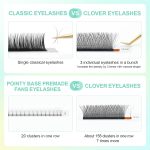 NAGARAKU W Eyelash Extension 3D Volume Premade 0.07mm C curl 8-12mm mix Faux Mink Matte Black Cluster Easy Fanning yy Eye Lashes - الصورة 7