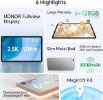 ⁦تابلت باد X9a 6 جيجابايت 128 جيجابايت، شاشة فل فيو 11.5 بوصة تردد 120 هرتز دقة 2.5K، سناب دراجون 685، بطارية 8300 مللي امبير في الساعة 35 واط، اندرويد 15، إصدار واي فاي، لون رمادي⁩ - الصورة ⁦2⁩