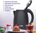 ⁦غلاية كهربائية 1.8 لتر من الفولاذ المقاوم للصدأ بقدرة 1500 واط سريعة الغليان مع إغلاق تلقائي وحماية من الغليان حتى الجفاف ومقبض مريح وهيكل مزدوج الطبقات وفتحة واسعة وفوهة صب من لينكس - موديل KT-2104⁩ - الصورة ⁦2⁩