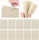 ⁦Kufoo 1mm Single Side Pattern Black Inkless Microblading Supplies, 10 PCS Microblading Practice Skin Silicon for Eyebrow Microblading Supplies Machine Parts 1mm Single⁩ - الصورة ⁦4⁩