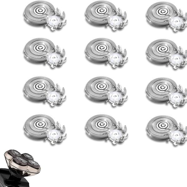 12 PACKS Head Shaver Replacement Heads Compatible with Skull Shaver Pitbull Gold PRO, Pitbull Silver PRO, Palm, Pitbull Platinum PRO, Electric Razor Replacement head for Superior Shaving