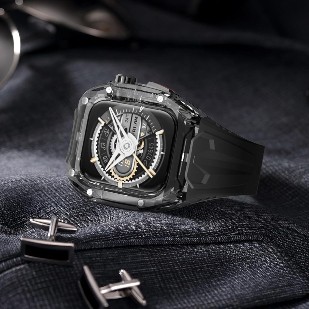 ⁦Rugged Case & Band for Apple Watch 46mm - Shockproof TPU Strap with PC Bumper, Compatible with Ultra 2/Series 10/9/8/7/6/SE/5/4 (Men/Women)⁩ - الصورة ⁦2⁩