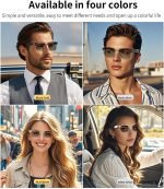 ⁦Harlafou Bluetooth Audio Smart Glasses,Photochromic Sunglasses for Men and Women,Open Ear Sound Mic & Speakers⁩ - الصورة ⁦3⁩