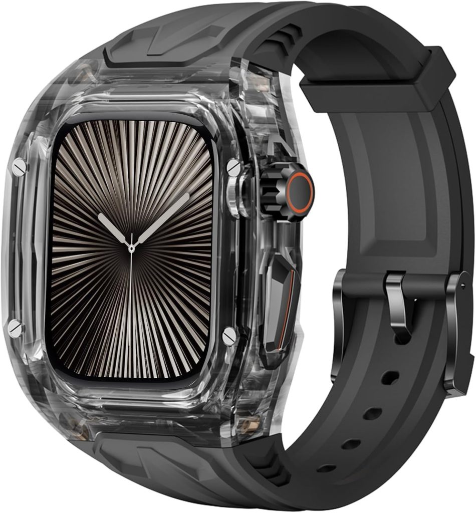 Rugged Case & Band for Apple Watch 46mm - Shockproof TPU Strap with PC Bumper, Compatible with Ultra 2/Series 10/9/8/7/6/SE/5/4 (Men/Women)