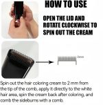 ⁦Safe and Convenient Comb Hair Dye,2-in-1 Hair Dye Comb,Fast-Acting Comb-Over D/ye,Waterproof and Sweat-Proof H/air D/ye C/omb,H/air Color Stick,Portable Ha/ir Colouring Cream(Black, 01#)⁩ - الصورة ⁦5⁩