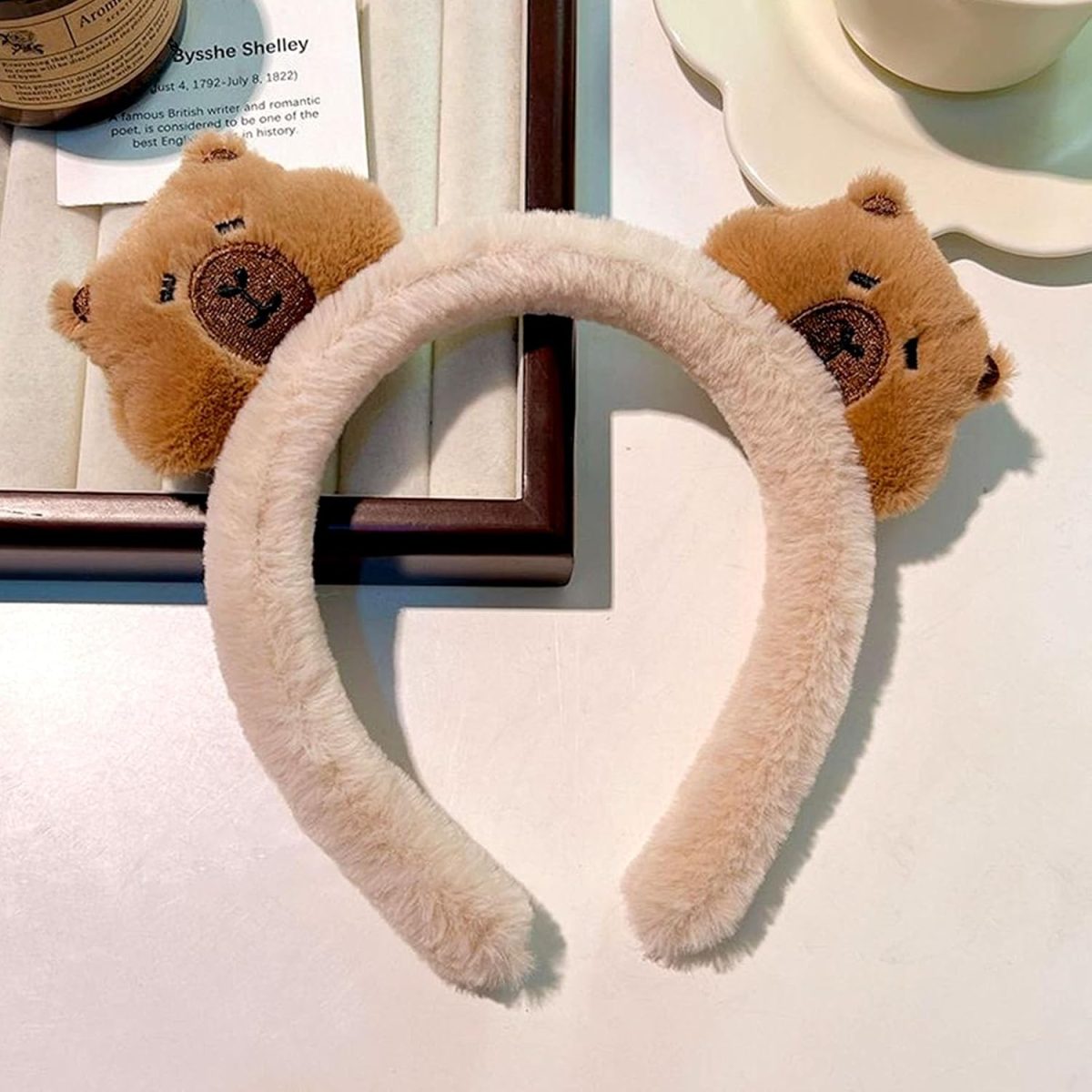 ⁦Hair Hoop, 1 Pcs Capybara Headwear, Face Wash Headband, Makeup Headbands, Women Cartoon Cute Creative Hair Accessories for Washing Face Shower Sports Beauty Skincare⁩ - الصورة ⁦3⁩