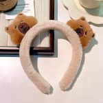 ⁦Hair Hoop, 1 Pcs Capybara Headwear, Face Wash Headband, Makeup Headbands, Women Cartoon Cute Creative Hair Accessories for Washing Face Shower Sports Beauty Skincare⁩ - الصورة ⁦3⁩