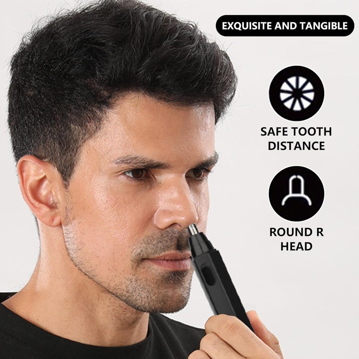 ⁦Electric Nose Hair Trimmer for Men and Women Battery Operated Clipper Waterproof Tool with Rotary Blade for Precision⁩ - الصورة ⁦5⁩