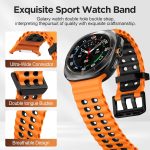 ⁦سوار سيليكون سريع الفك متوافق مع ساعة سامسونج جالكسي الترا، أساور رياضية ناعمة مزدوجة اللون قابلة للتعديل لساعة جالكسي الترا 47 ملم، سوار جيد التهوية ومقاوم للماء⁩ - الصورة ⁦4⁩