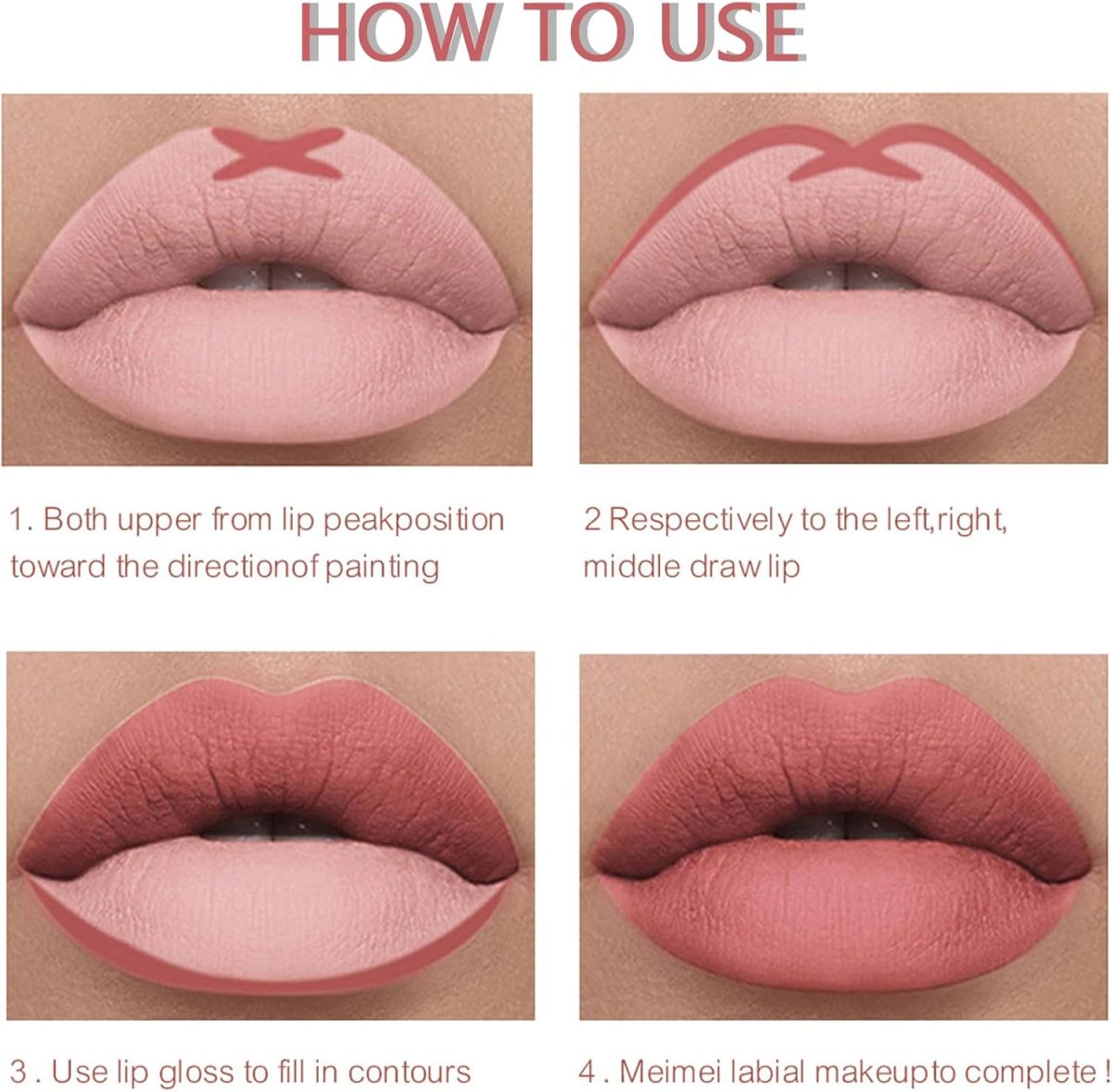 ⁦Gireatick 12 Colors High Pigmented Smooth Lip Liner Set, Long Lasting Fade Resistant Lip Pencil, Smudge-proof & Waterproof Red Nude Matte Velvet Lipstick Pen, Professional Lip Liner Set⁩ - الصورة ⁦5⁩