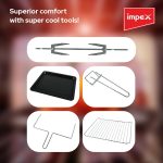 ⁦Impex - 45 Liter Electric Oven, Rotisserie Function | Baking, Toasting & Grilling | 1800W - OV 2902 | امبكس - فرن كهربائي 45 لتر ، وظيفة المشواة | الخبز والتحميص والشوي | 1800 واط⁩ - الصورة ⁦5⁩