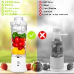 ⁦DMG TECH Portable Blender 600ml, 6 Blades, USB Rechargeable Waterproof Personal Blender for Shakes and Smoothies, Fruit Juice Mixer, for Home, Baby Food, Vegetables Office, Sports and Travel⁩ - الصورة ⁦5⁩