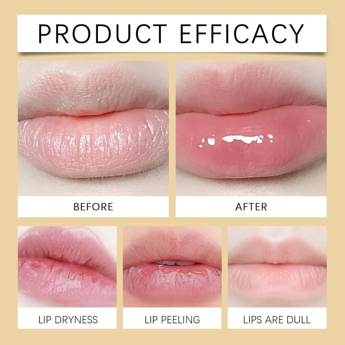 ⁦Transfer-Proof Color Changing Lipstick with Gold Foil, Gold Crystal Color Changing Lip Stick,PH Adjusting Lipsticks,Moisturizing Glossy Lip Gloss,Tinted Li/p Balm,Plumping/Glitter Lip G/loss⁩ - الصورة ⁦6⁩