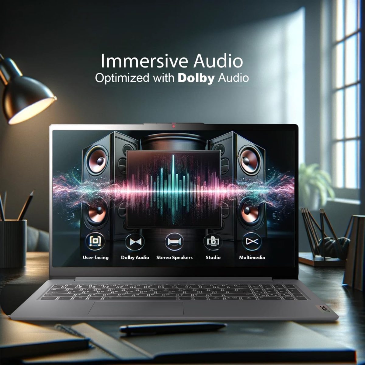 ⁦Lenovo IdeaPad 5 Laptop, 10-cores Intel Core 7 150U, 16" WUXGA (1920x1200) IPS Display, Slim Business Laptop, FHD Webcam, Windows 11 Home, w/Office 365 (16GB RAM | 1TB PCIe SSD)⁩ - الصورة ⁦6⁩