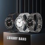 ⁦XMUXI Compatible with Samsung Galaxy Watch 6 Classic Band 43mm 47mm, No Gaps Galaxy Watch 5 Pro 45mm Galaxy Watch 7/6/5/4 40mm 44mm Samsung Watch 4 Classic Stainless Steel Metal Band⁩ - الصورة ⁦6⁩
