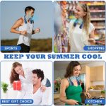 ⁦Naxifly Neck Fan, Cooling Fan with 5 Speeds Adjustable Neckbreeze, Neckbreeze Wearable Bladeless Rechargeable Personal Neck Fan 720°cooling Airflow No Noise, For Home Office Travel (Blue)⁩ - الصورة ⁦7⁩